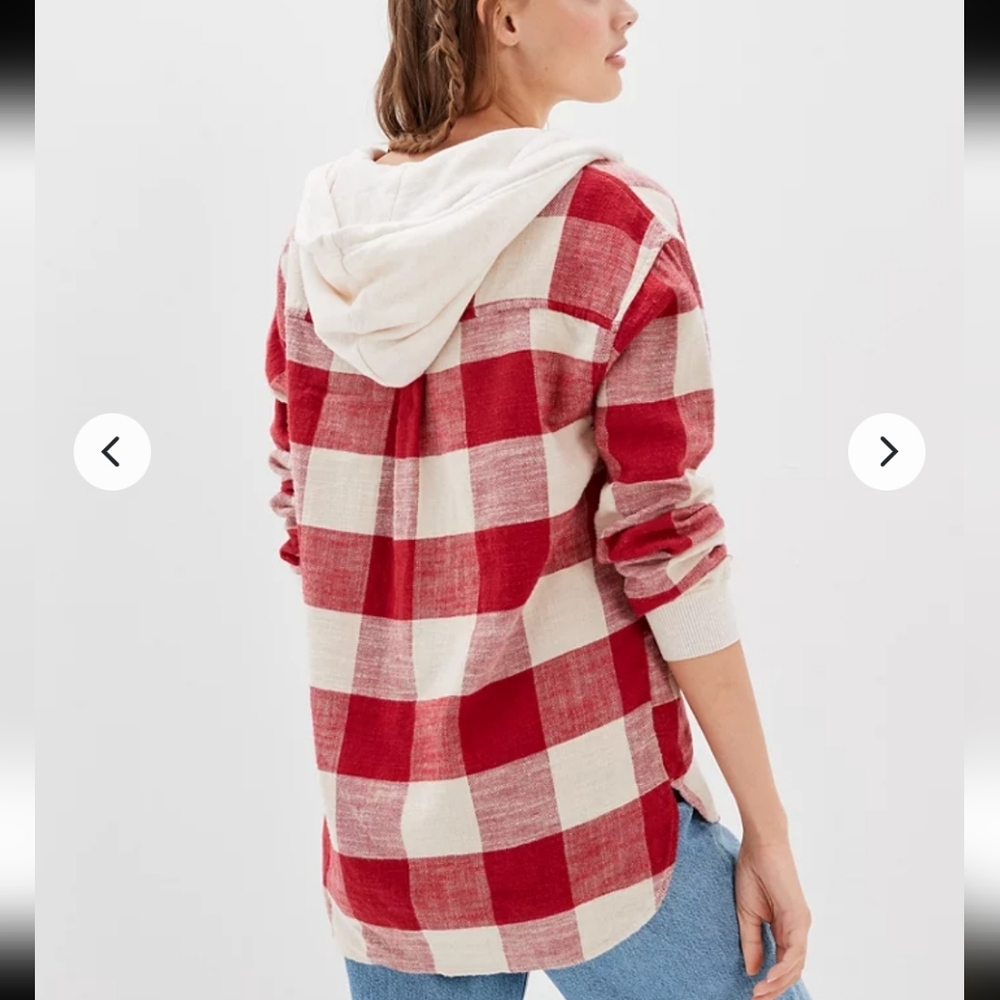 American Eagle Oversized Hoodie Flannel - Picture 2 of 6